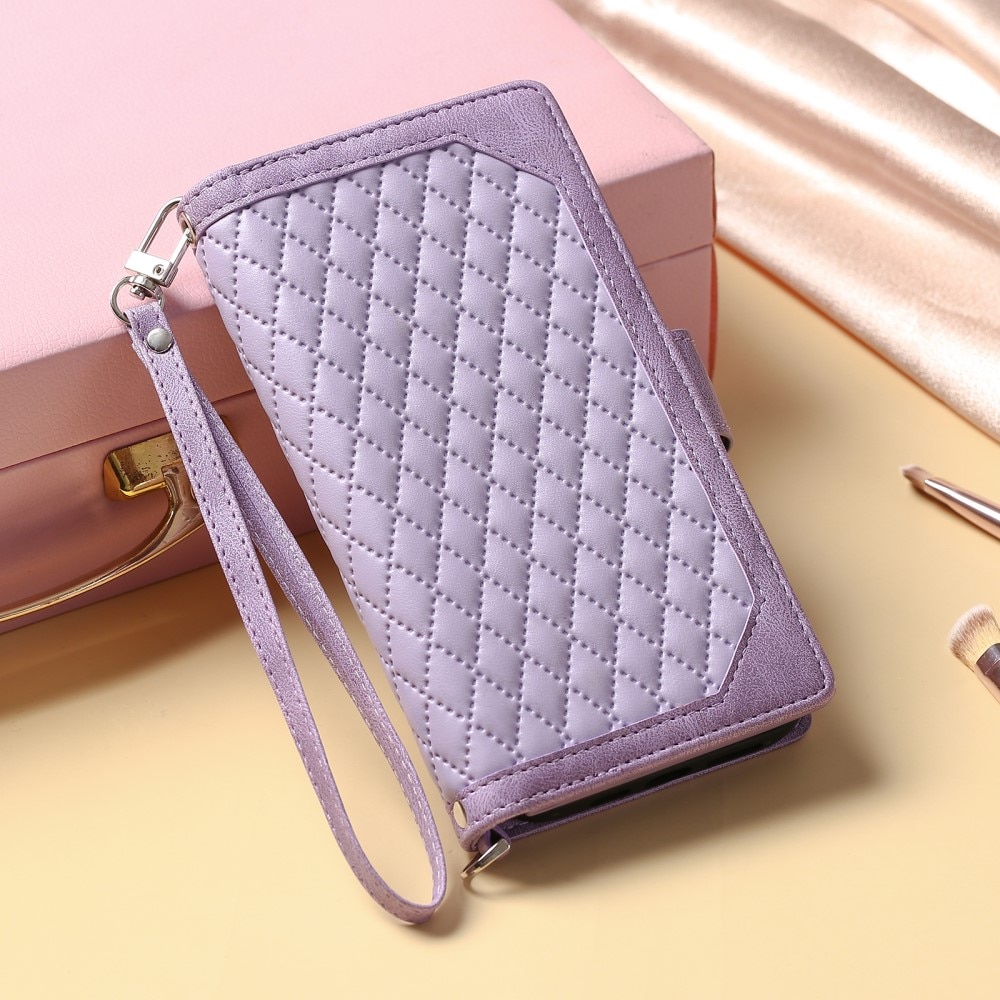 Lommebokveske iPhone 15 Plus Quilted Lilla
