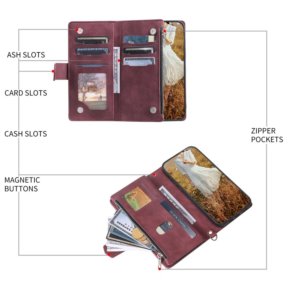 Lommebokveske iPhone 15 Plus Quilted Hvit