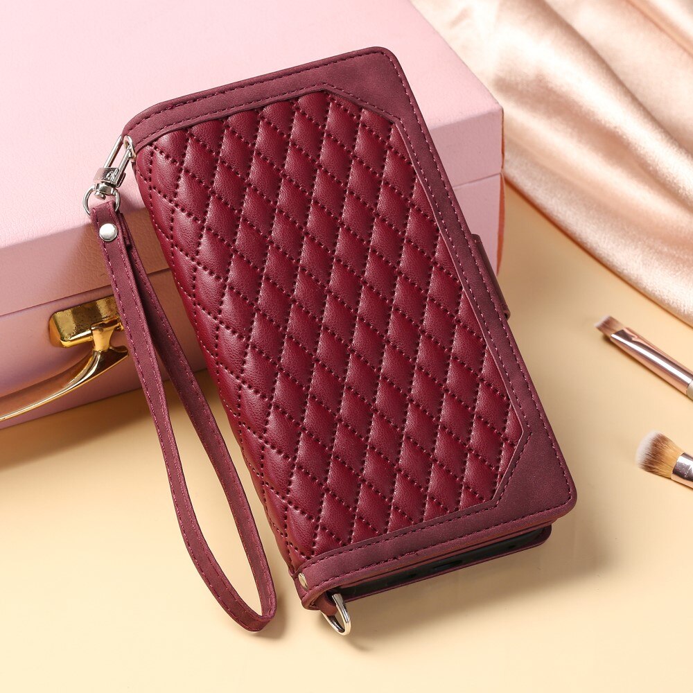 Lommebokveske iPhone 15 Plus Quilted Hvit