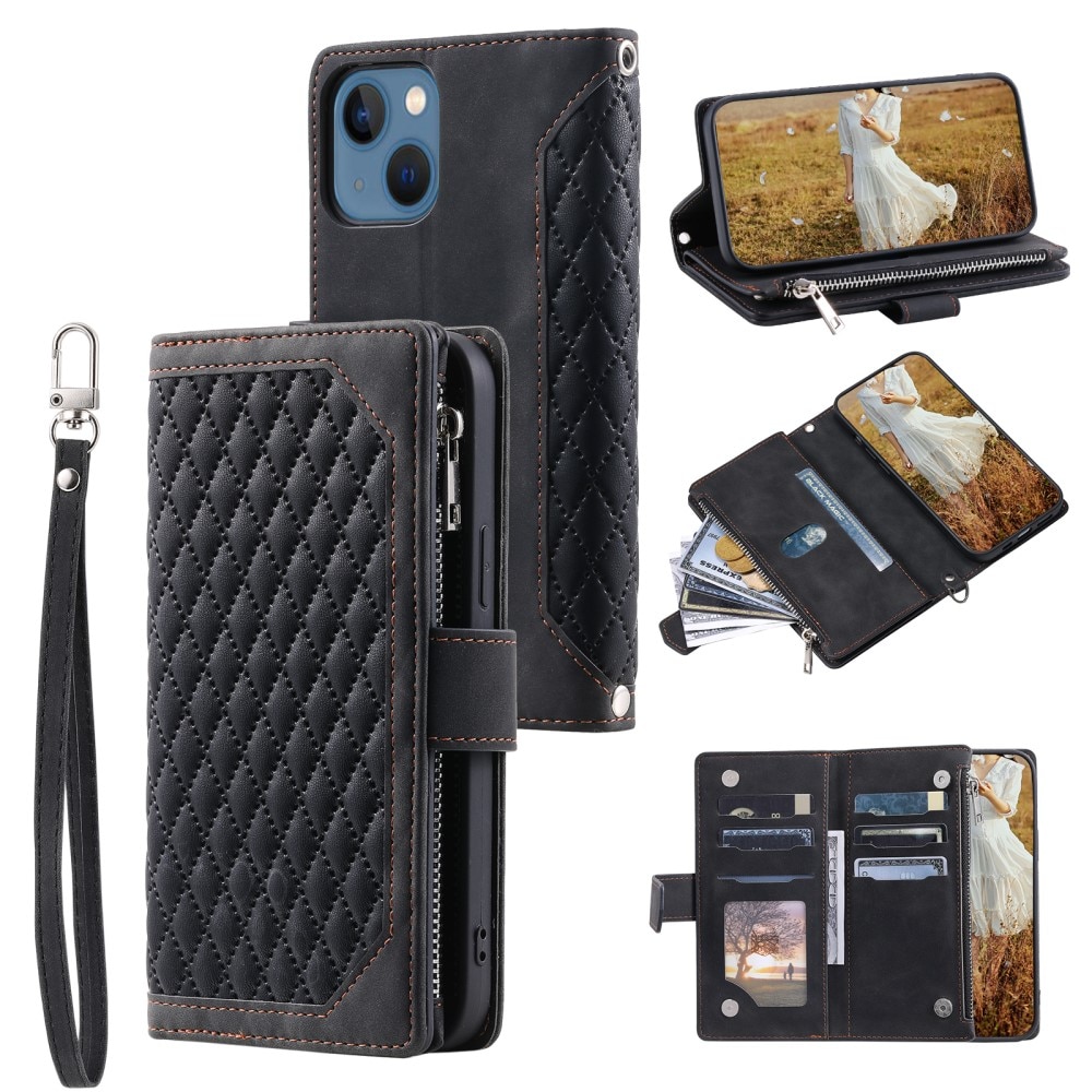 Lommebokveske iPhone 15 Plus Quilted svart