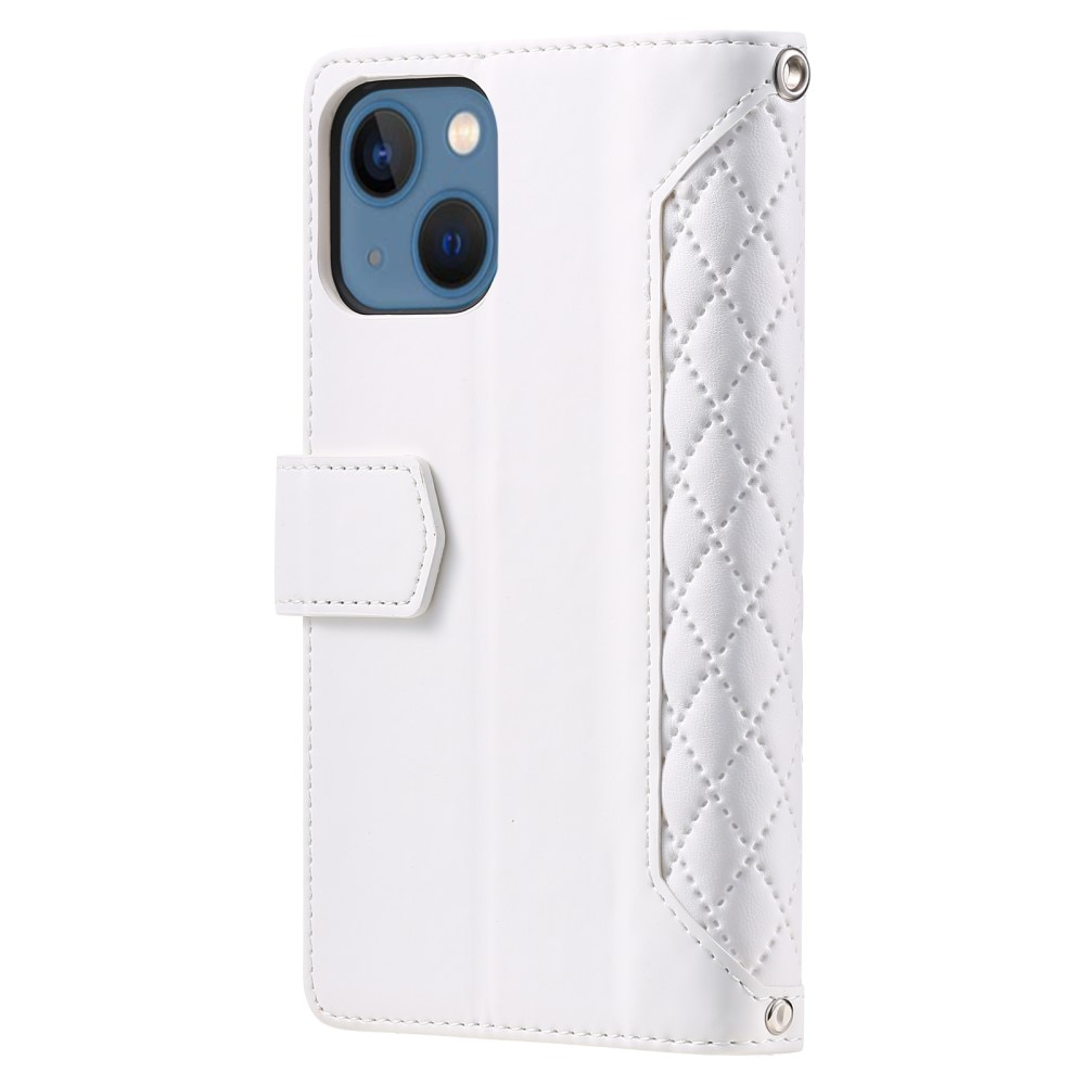 Lommebokveske iPhone 15 Plus Quilted Hvit