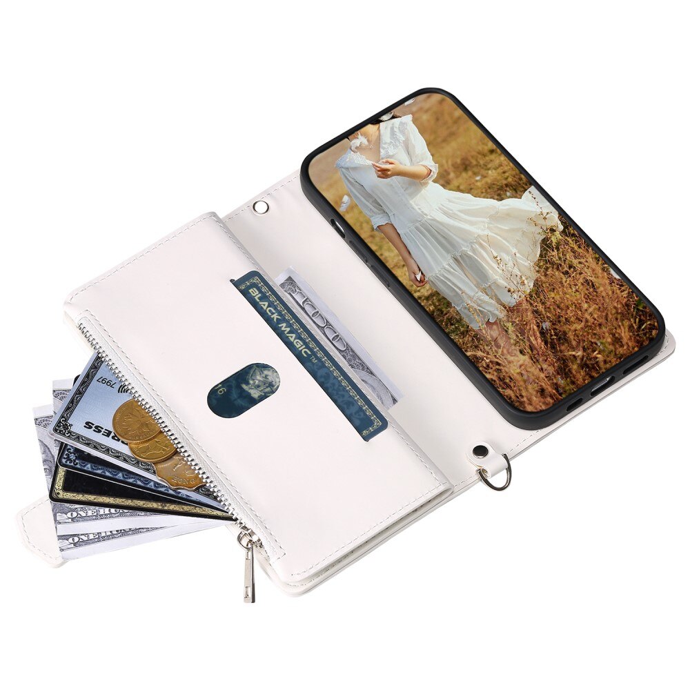 Lommebokveske iPhone 15 Plus Quilted Hvit