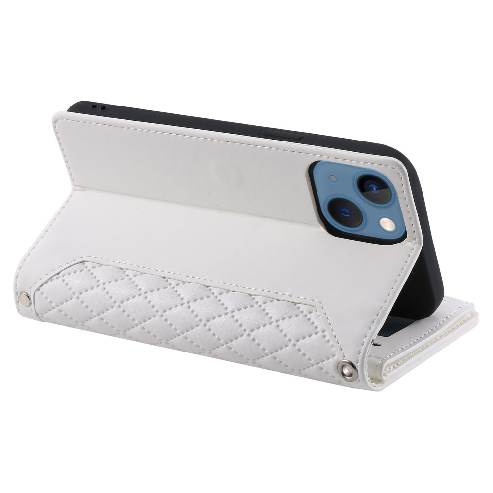 Lommebokveske iPhone 15 Plus Quilted Hvit