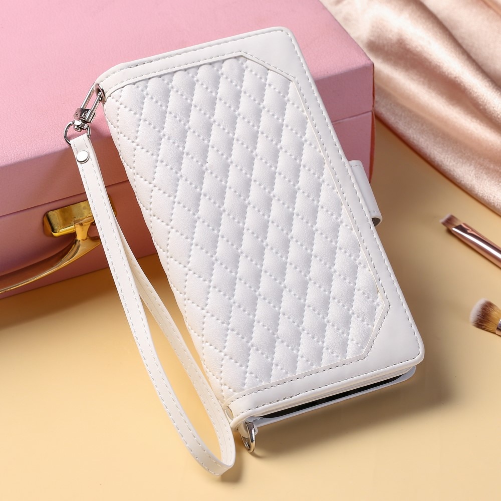 Lommebokveske iPhone 15 Plus Quilted Hvit