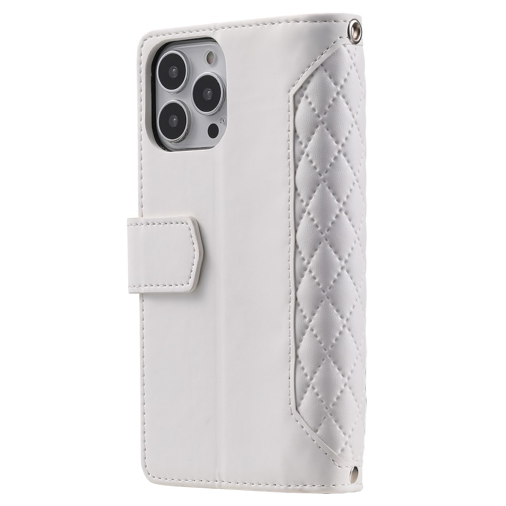 Lommebokveske iPhone 15 Pro Quilted hvit