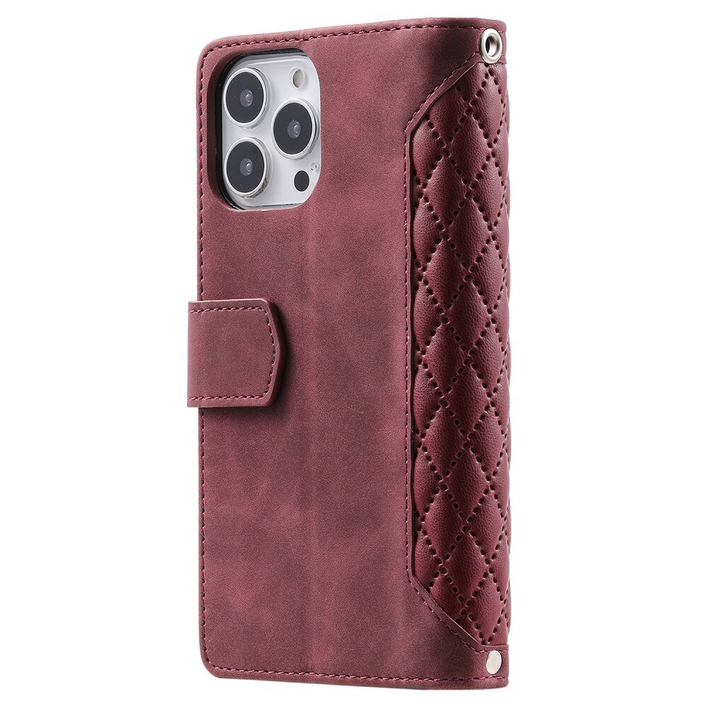 Lommebokveske iPhone 15 Pro Max Quilted Rød