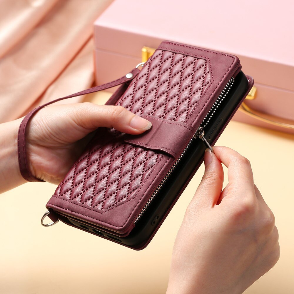Lommebokveske iPhone 15 Pro Max Quilted Rød