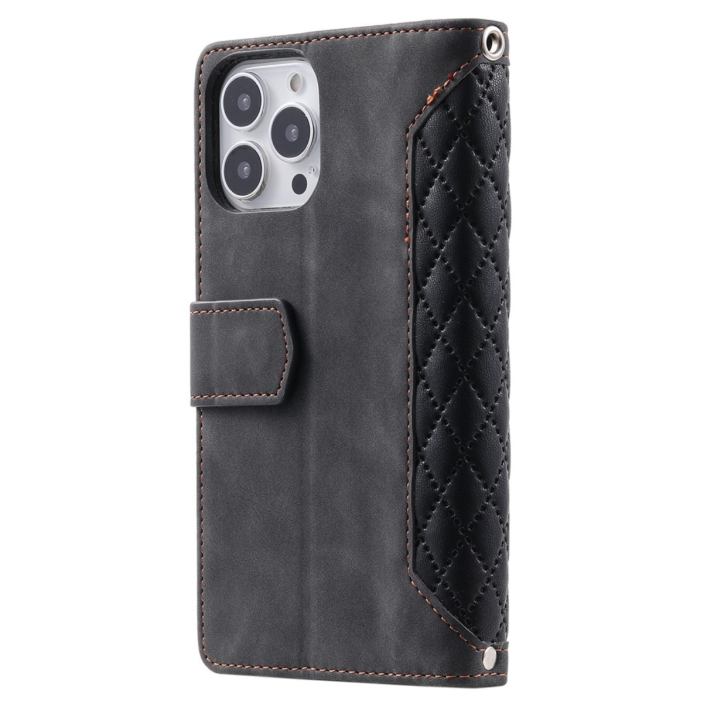 Lommebokveske iPhone 15 Pro Max Quilted svart