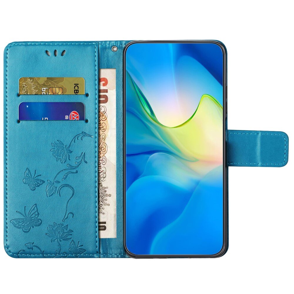 Lærveske Sommerfugler Samsung Galaxy S23 FE Blå