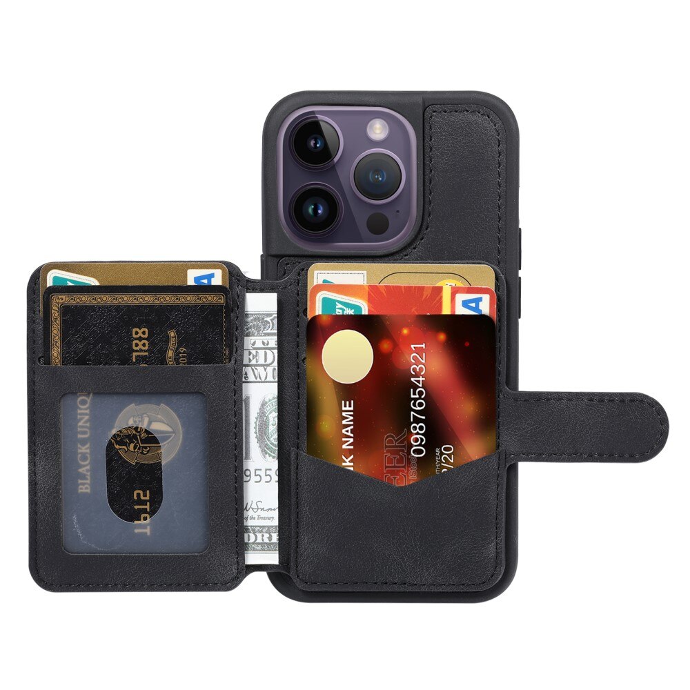 RFID blocking Multi-slot Deksel iPhone 15 Pro Max svart