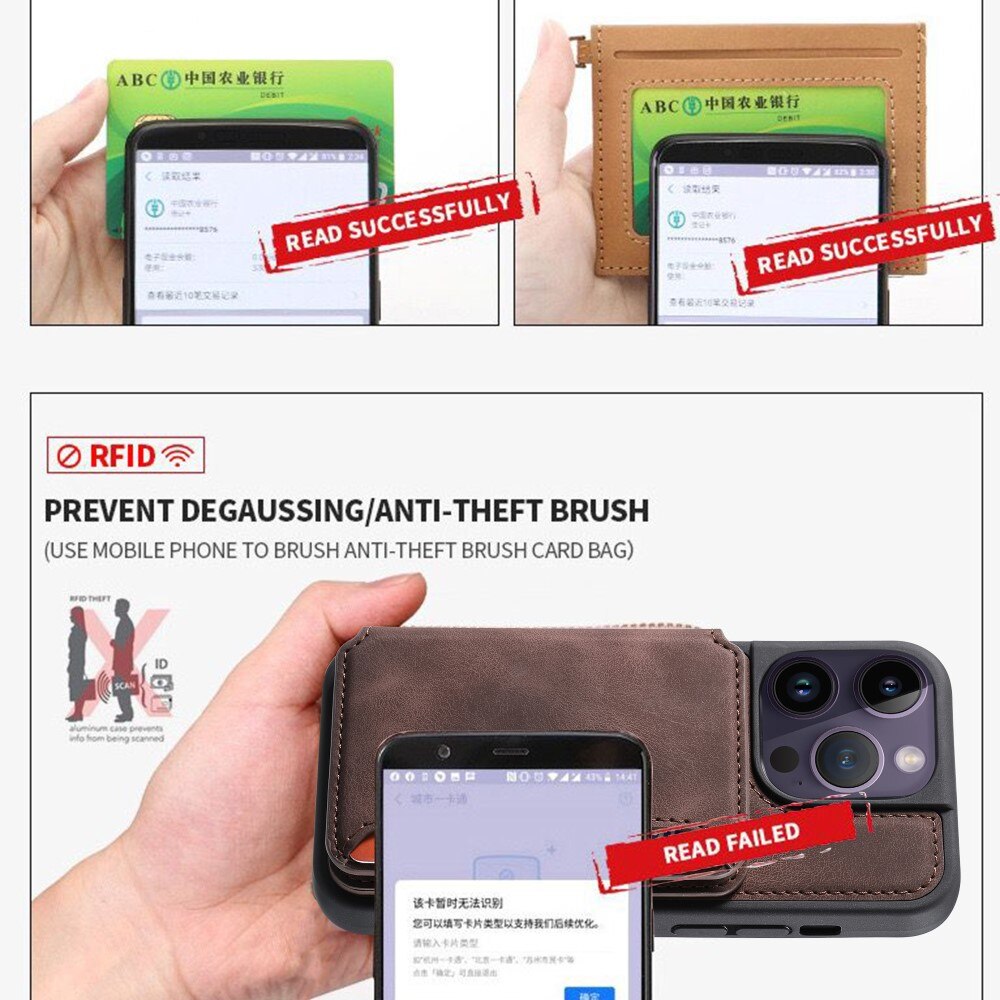 RFID blocking Multi-slot Deksel iPhone 15 Pro Max svart