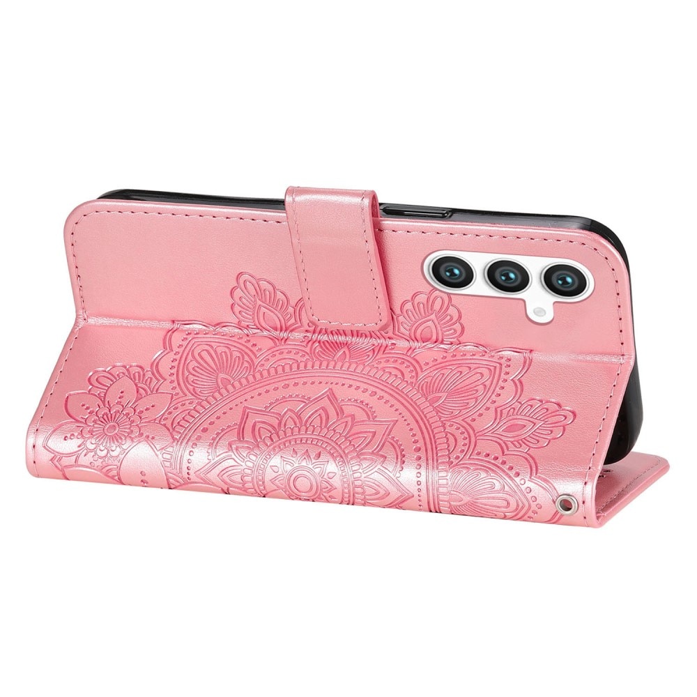 Lærveske Mandala Samsung Galaxy S23 FE rosa