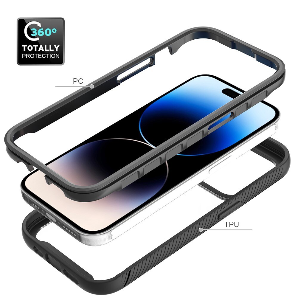 Full Cover Deksel iPhone 15 Pro Svart