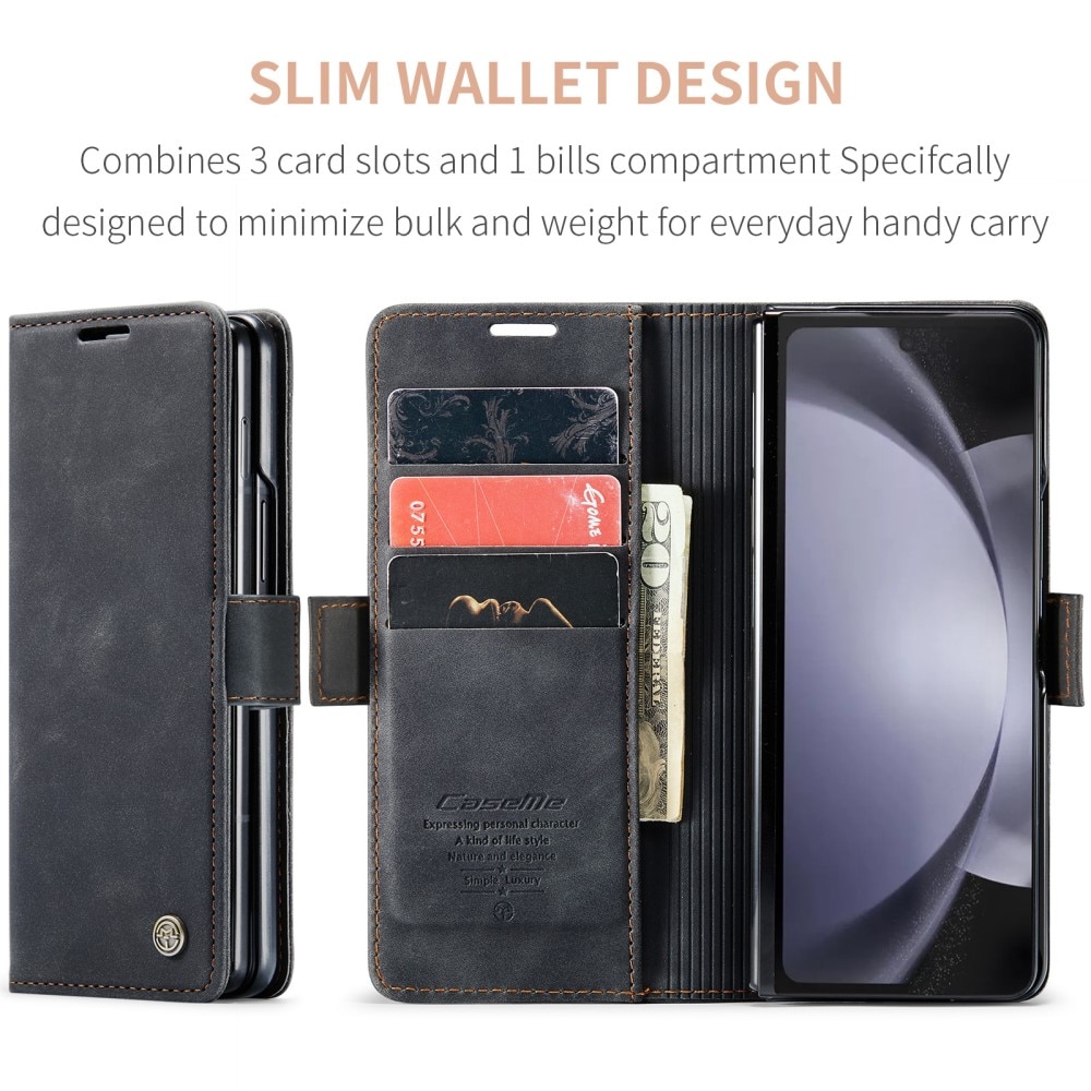 Slim Lommebokveske Samsung Galaxy Z Fold 5 svart