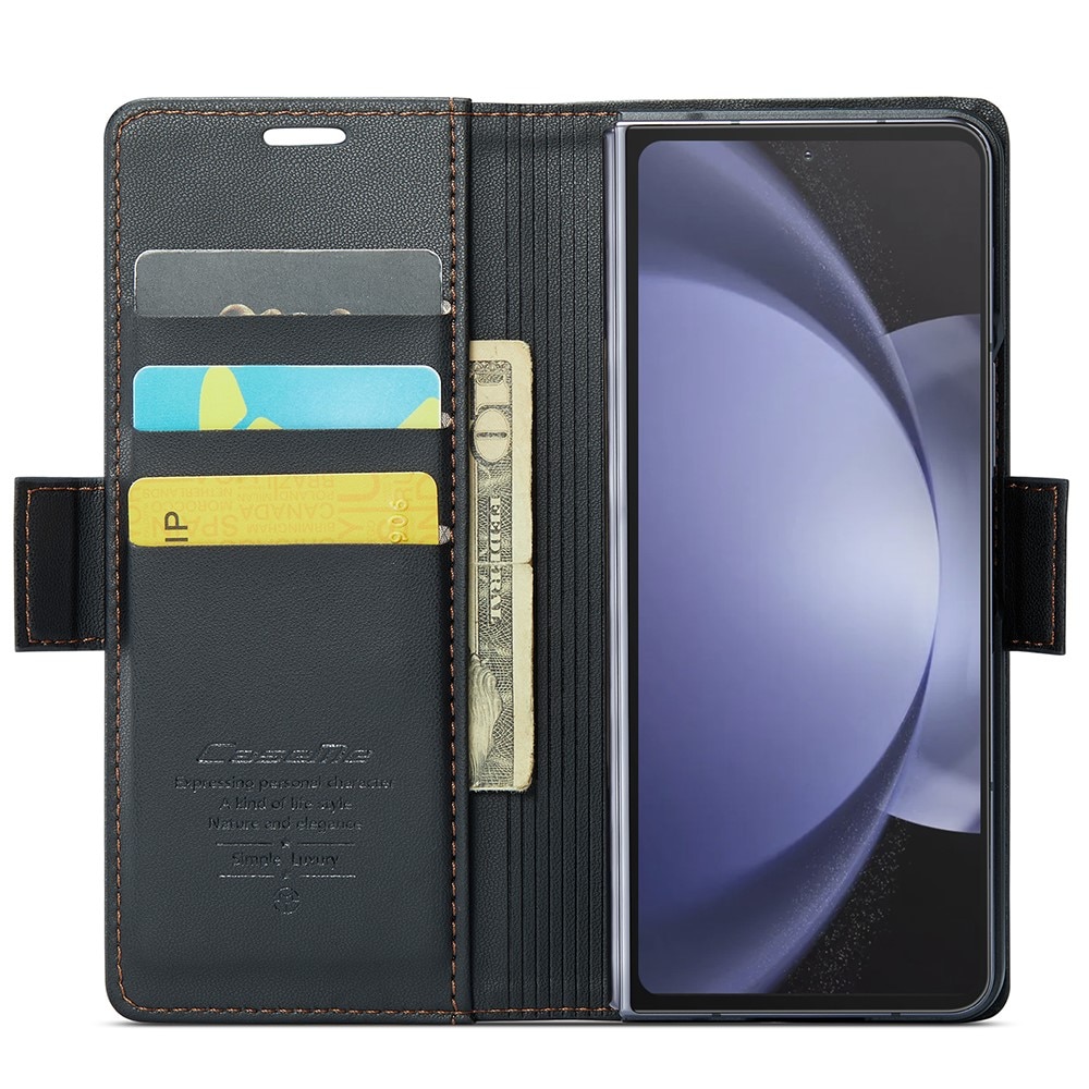 RFID blocking Slim Lommebokveske Samsung Galaxy Z Fold 5 svart