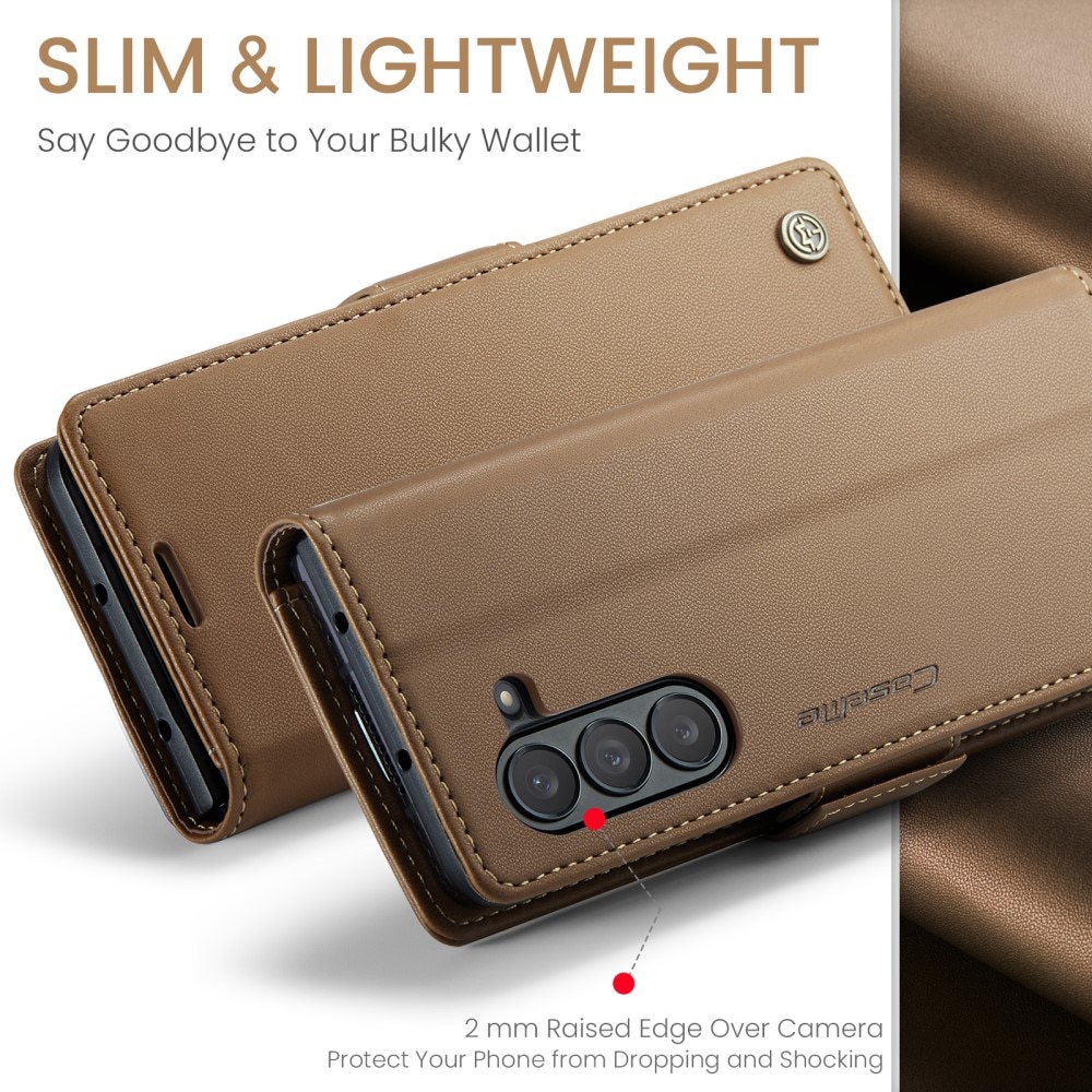 RFID blocking Slim Lommebokveske Samsung Galaxy Z Fold 5 brun