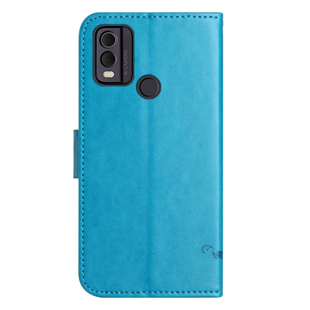 Lærveske Sommerfugler  Nokia C32 Blå