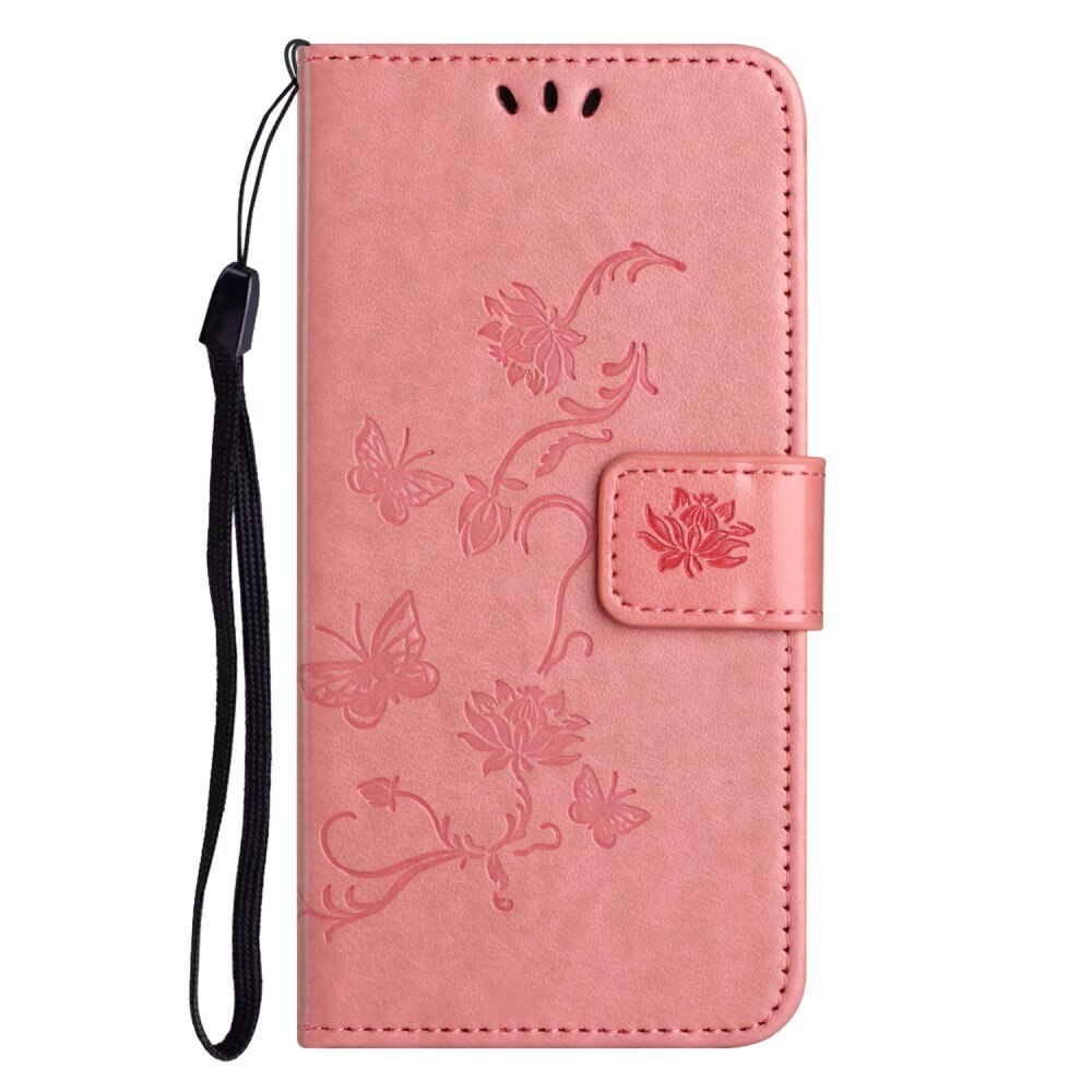Lærveske Sommerfugler  Nokia C32 Rosa
