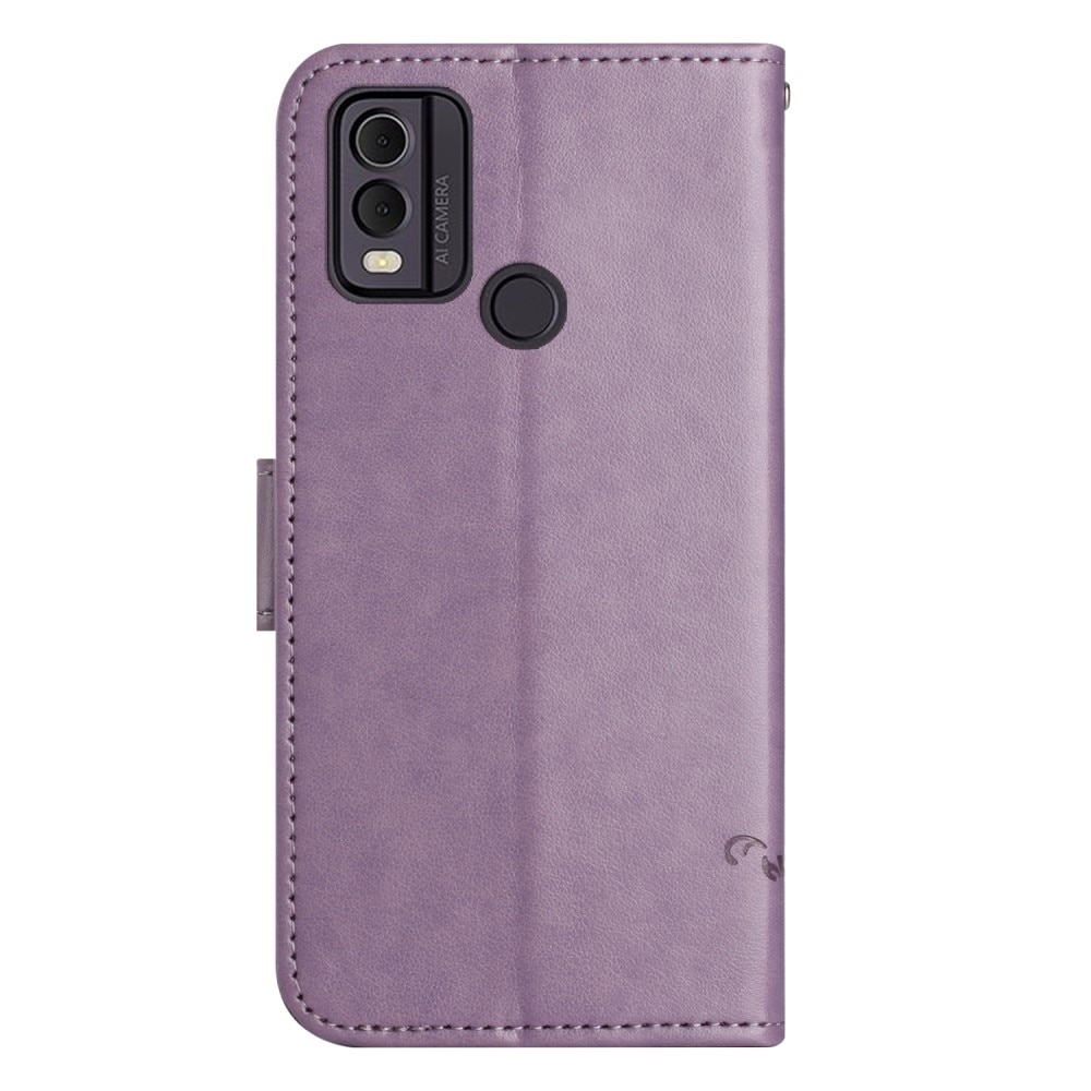 Lærveske Sommerfugler  Nokia C22 Lilla