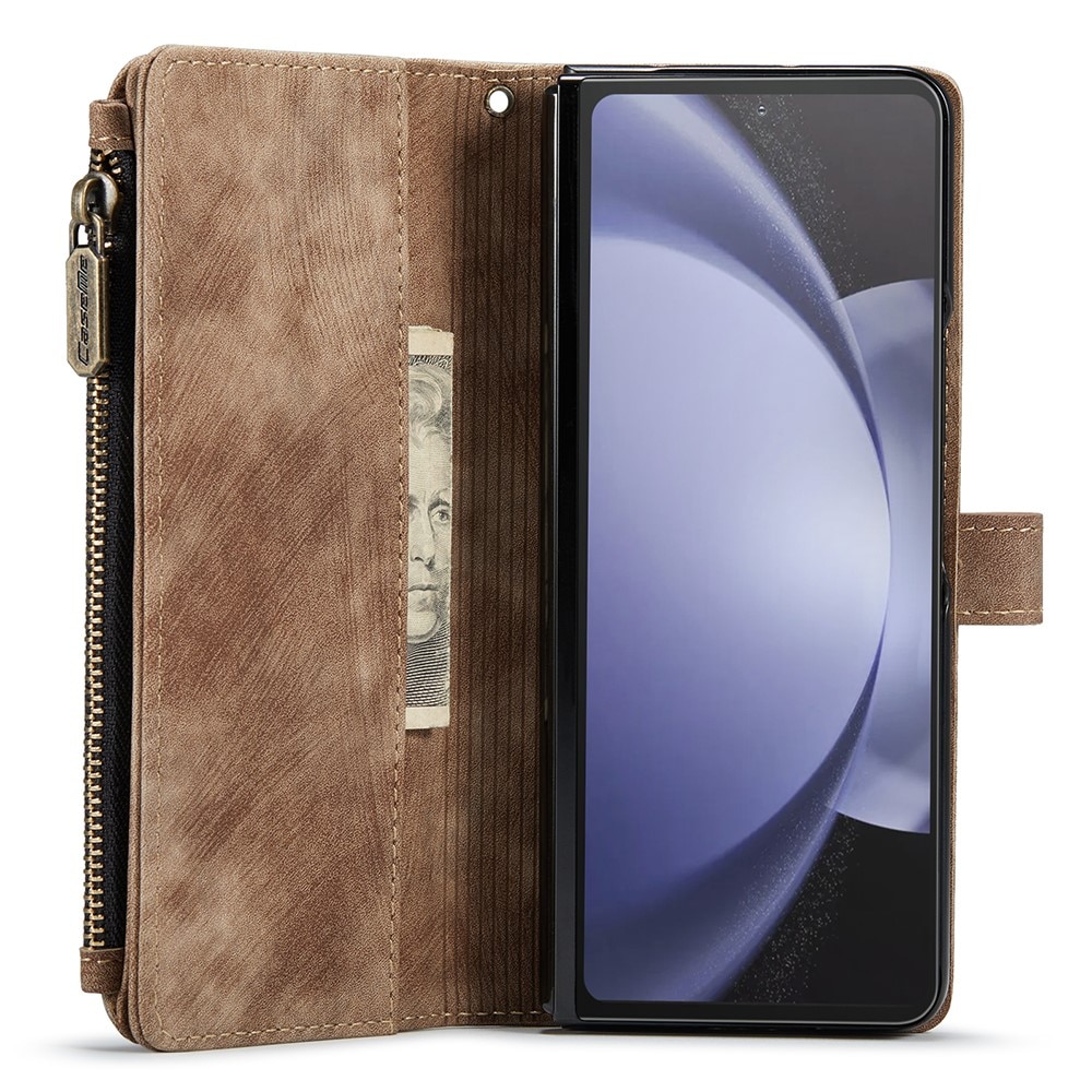 Zipper Wallet Samsung Galaxy Z Fold 5 brun