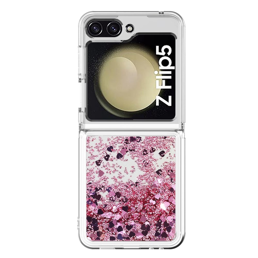 Glitter Powder TPU Deksel Samsung Galaxy Z Flip 5 rosa