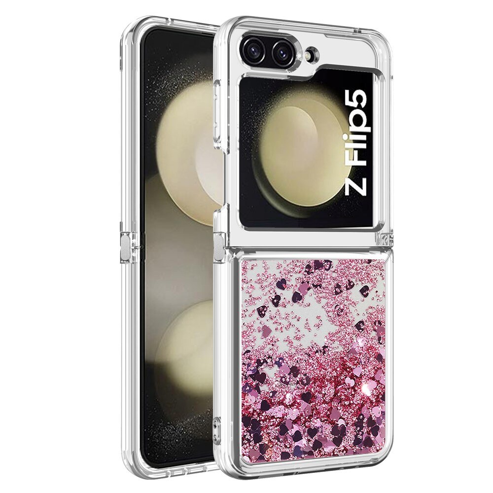 Glitter Powder TPU Deksel Samsung Galaxy Z Flip 5 rosa