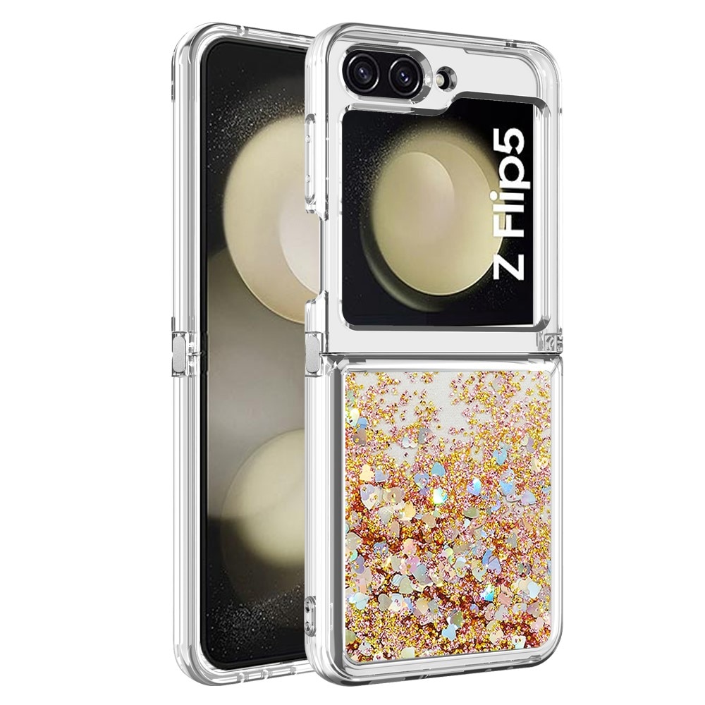 Glitter Powder TPU Deksel Samsung Galaxy Z Flip 5 gull