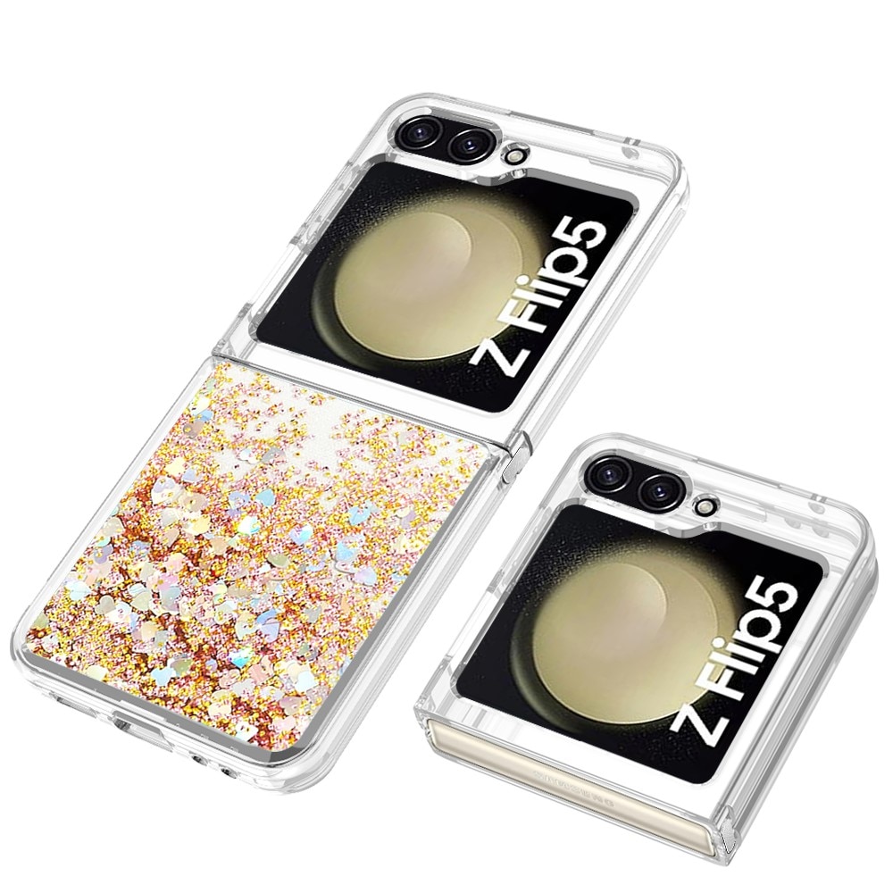 Glitter Powder TPU Deksel Samsung Galaxy Z Flip 5 gull