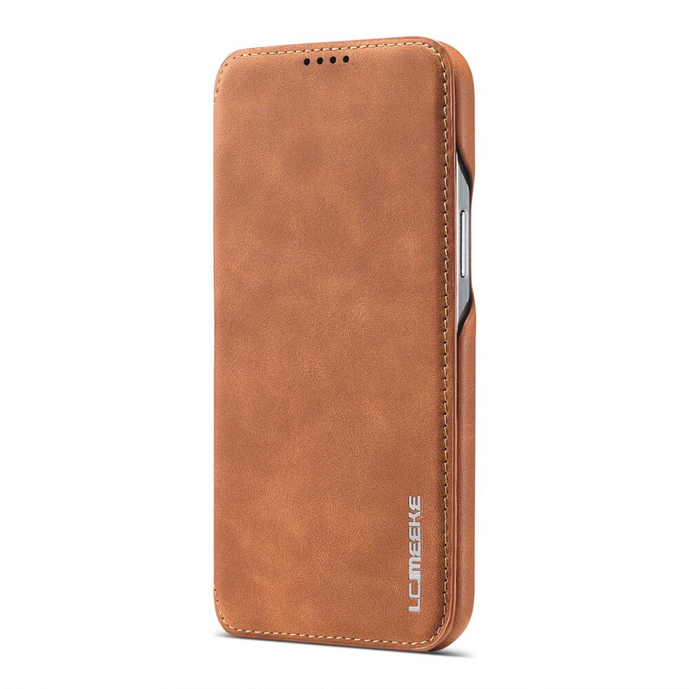 Slim Lommebokdeksel iPhone 15 Plus cognac