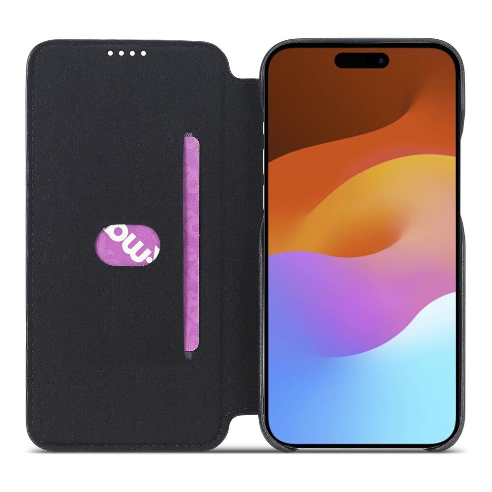Slim Lommebokdeksel iPhone 15 Plus svart