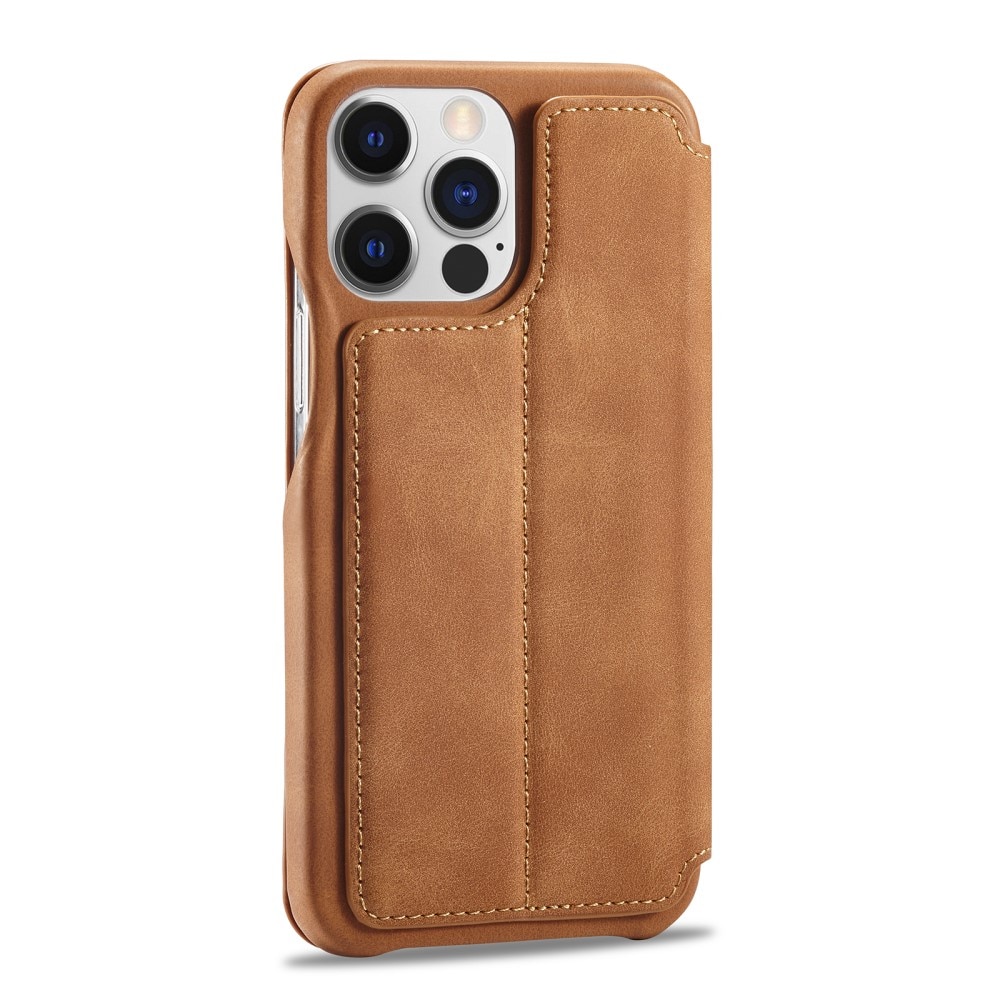 Slim Lommebokdeksel iPhone 15 Pro Max cognac