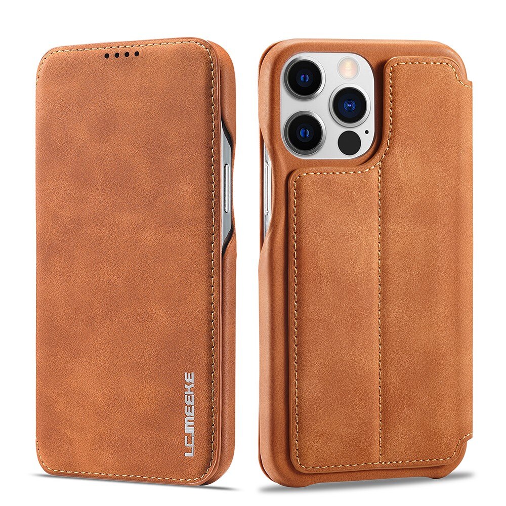 Slim Lommebokdeksel iPhone 15 Pro Max cognac