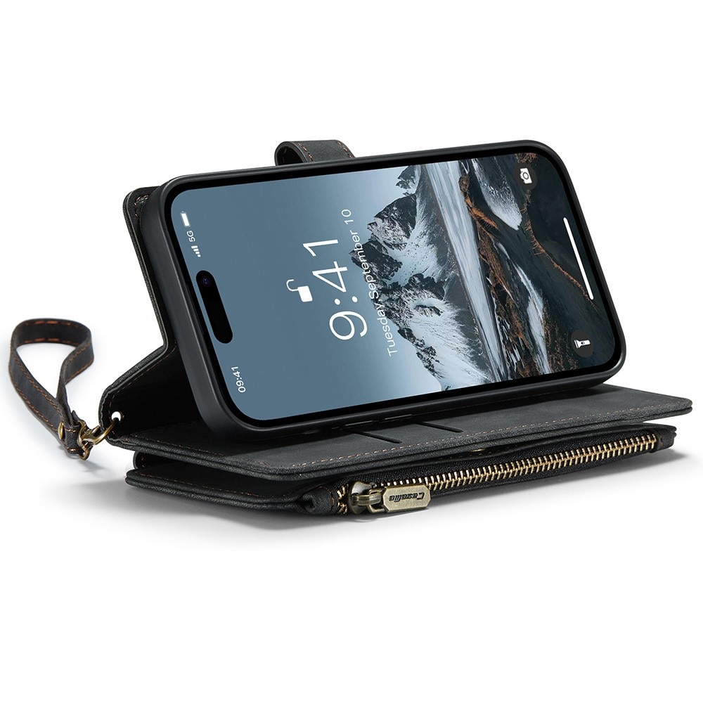 Zipper Wallet iPhone 15 Pro Max Svart