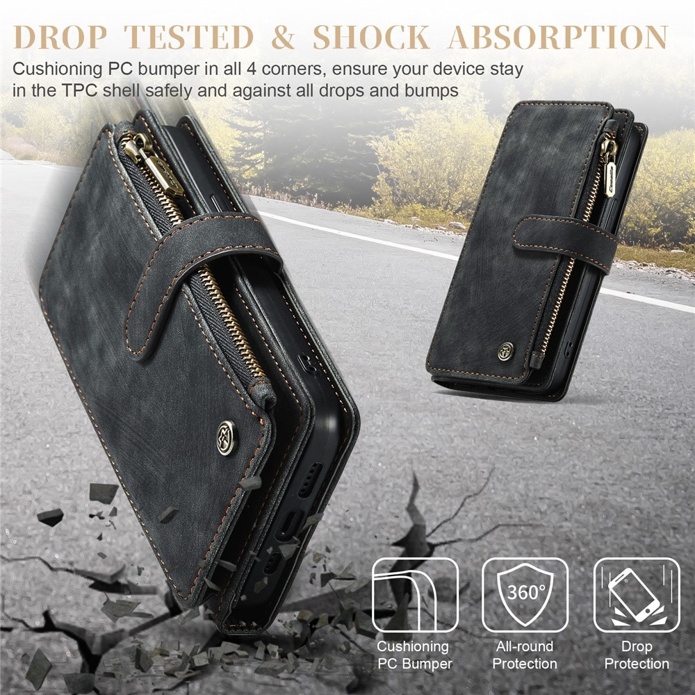 Zipper Wallet iPhone 15 Pro Max Svart