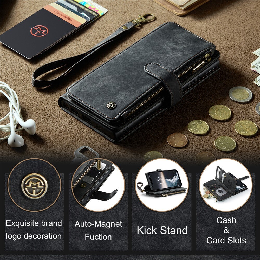 Zipper Wallet Apple iPhone 15 Plus Svart
