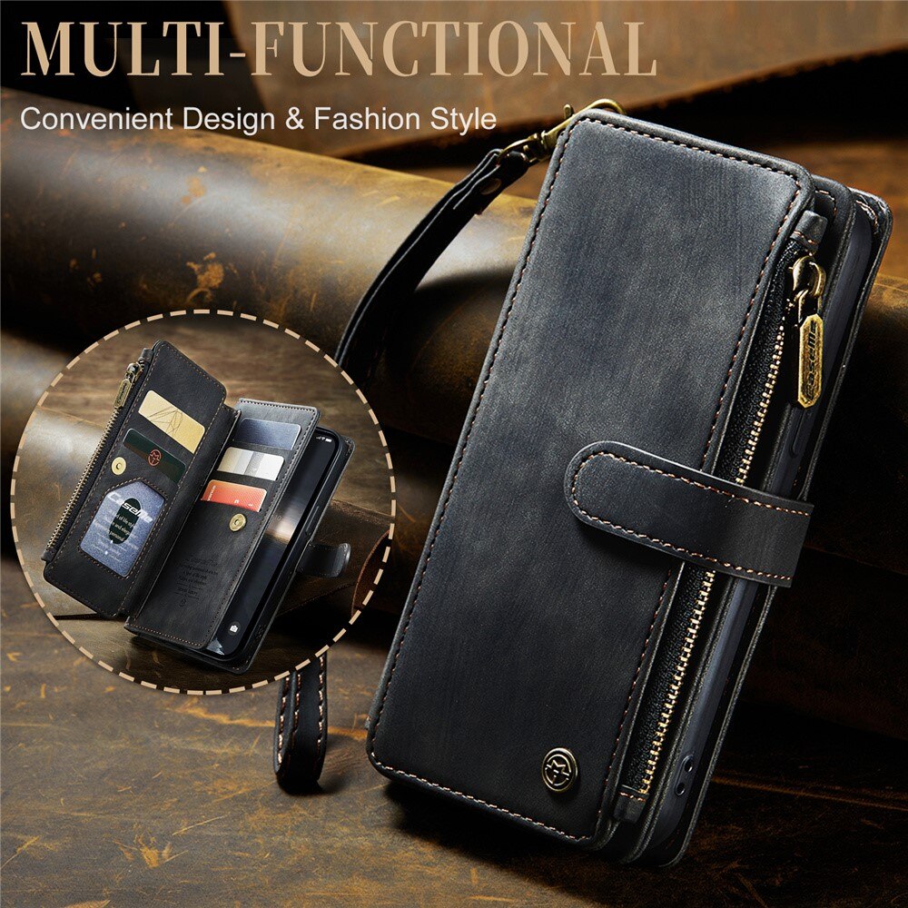 Zipper Wallet iPhone 15 Svart