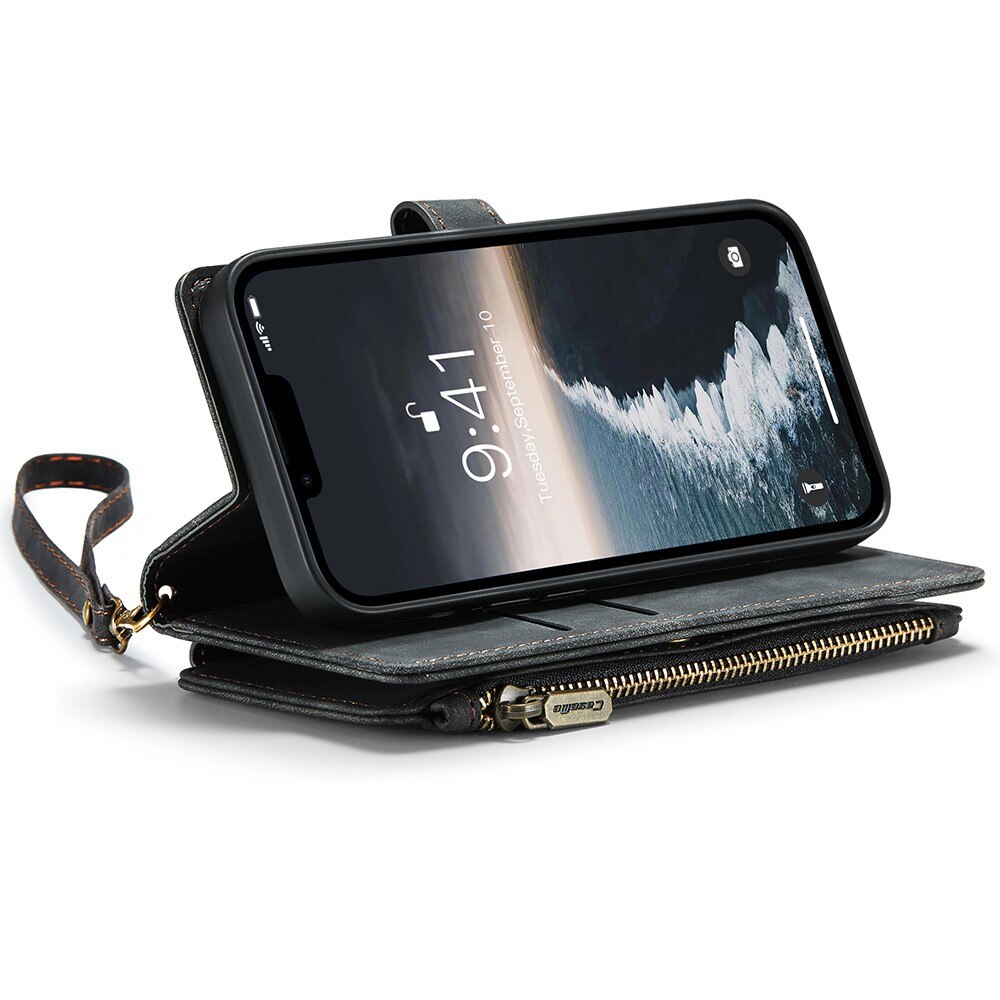 Zipper Wallet iPhone 15 Svart