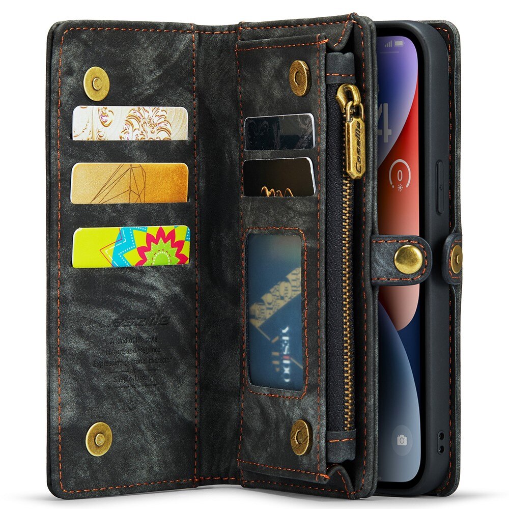 Multi-slot Lommeboksetui iPhone 15 Pro Max Grå