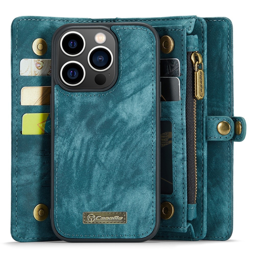 Multi-slot Lommeboksetui iPhone 15 Pro Max Blå