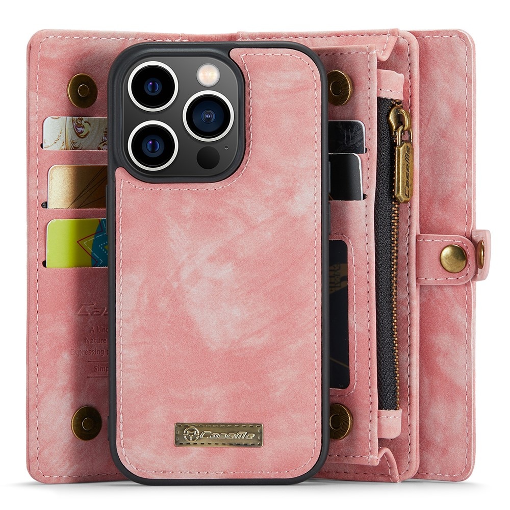 Multi-slot Lommeboksetui iPhone 15 Pro Max Rosa