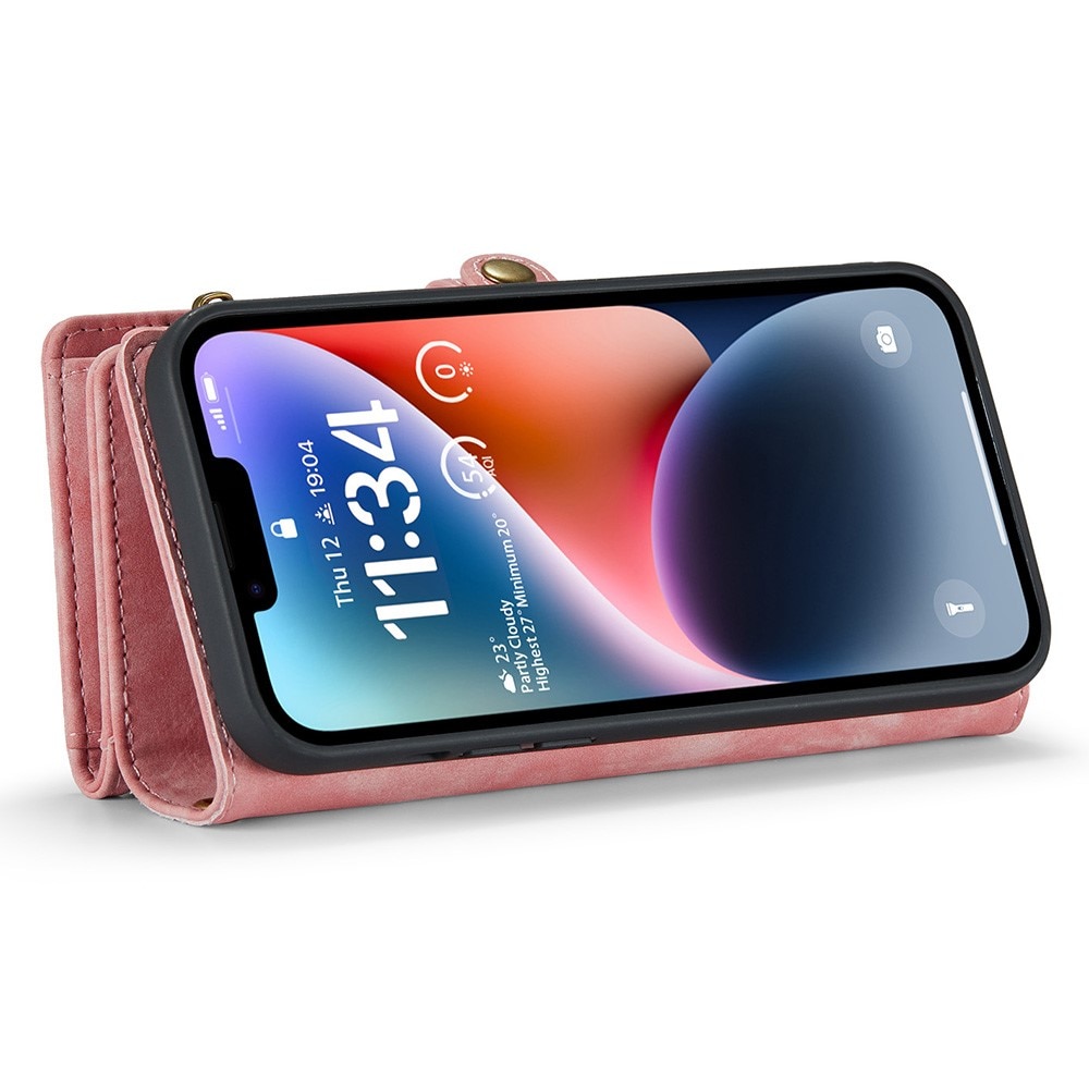 Multi-slot Lommeboksetui iPhone 15 Pro Max Rosa