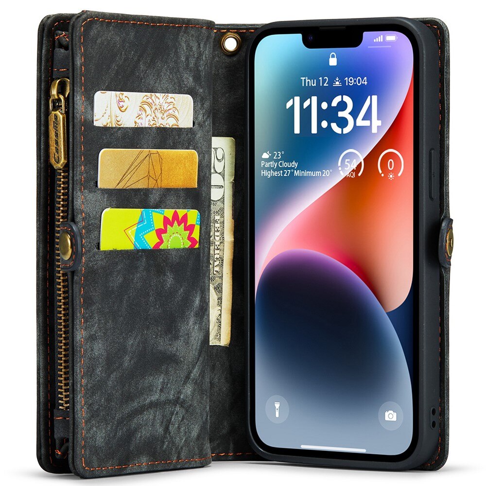 Multi-slot Lommeboksetui iPhone 15 Pro Grå
