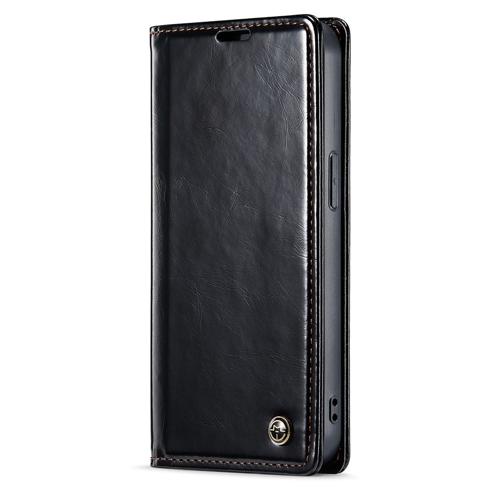 Leather Wallet iPhone 15 svart