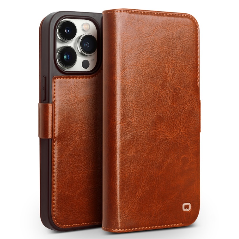 iPhone 15 Pro Max Leather Wallet Case Cognac