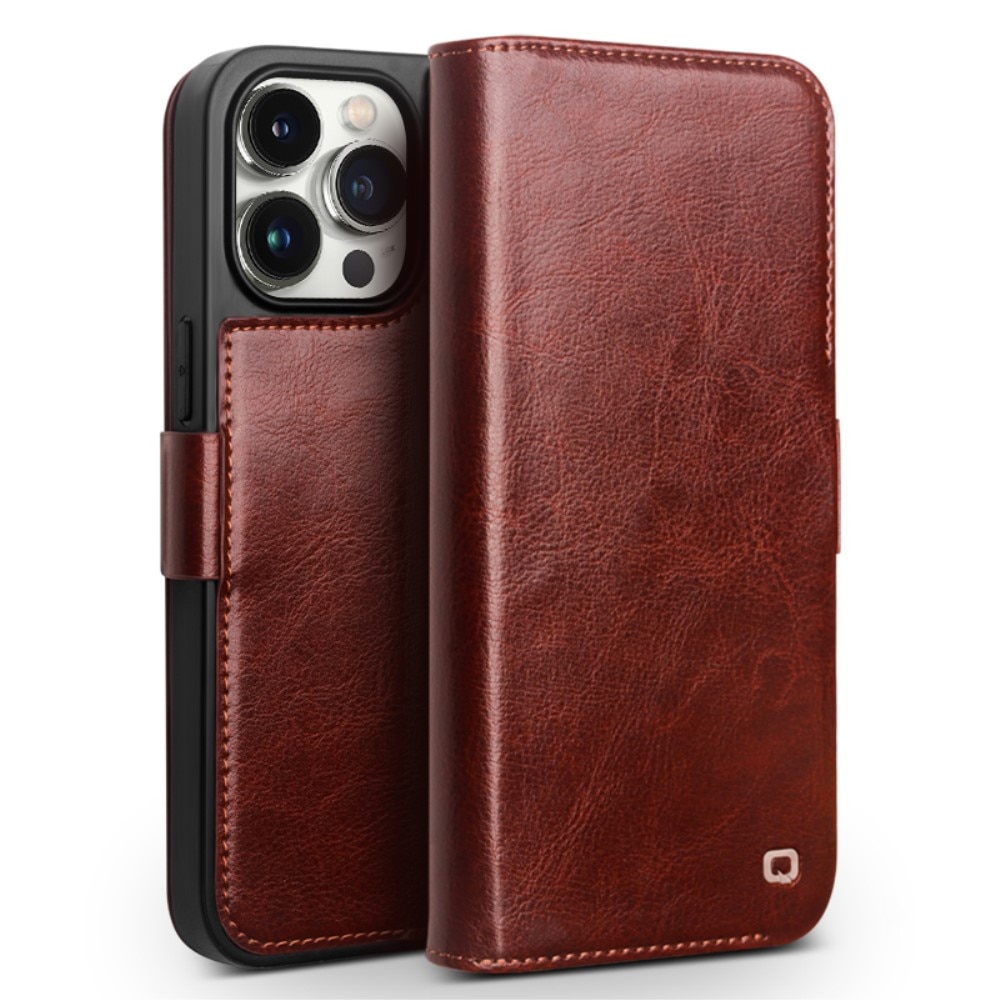 iPhone 15 Pro Leather Wallet Case Brown