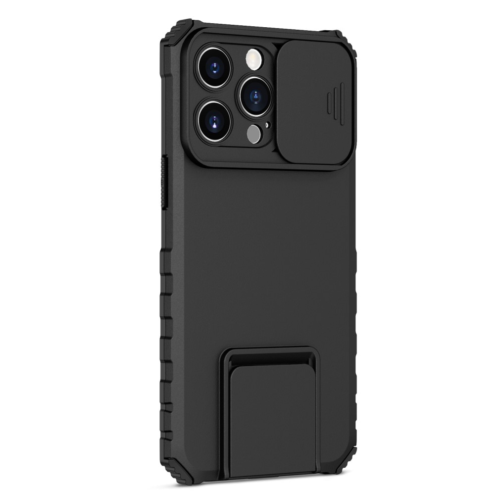 iPhone 15 Pro Max Kickstand Deksel kamerabeskyttelse Svart
