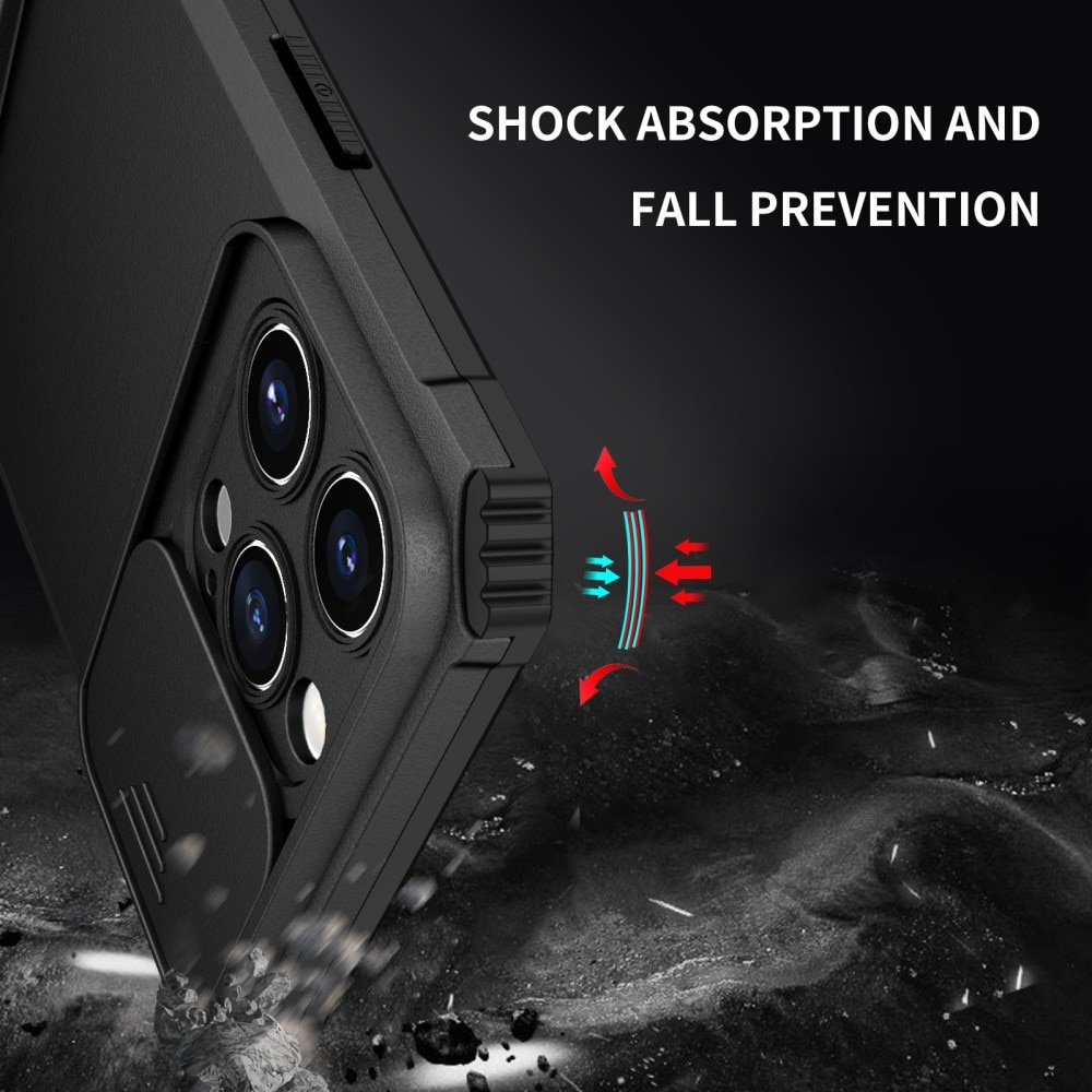 iPhone 15 Pro Max Kickstand Deksel kamerabeskyttelse svart