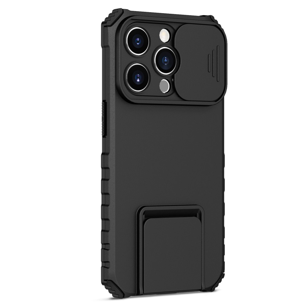 iPhone 15 Pro Kickstand Deksel kamerabeskyttelse svart