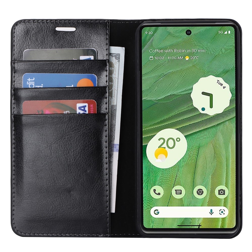 Mobiletui Ekte Lær Google Pixel 8 Svart