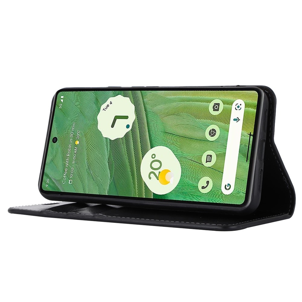 Mobiletui Ekte Lær Google Pixel 8 Svart